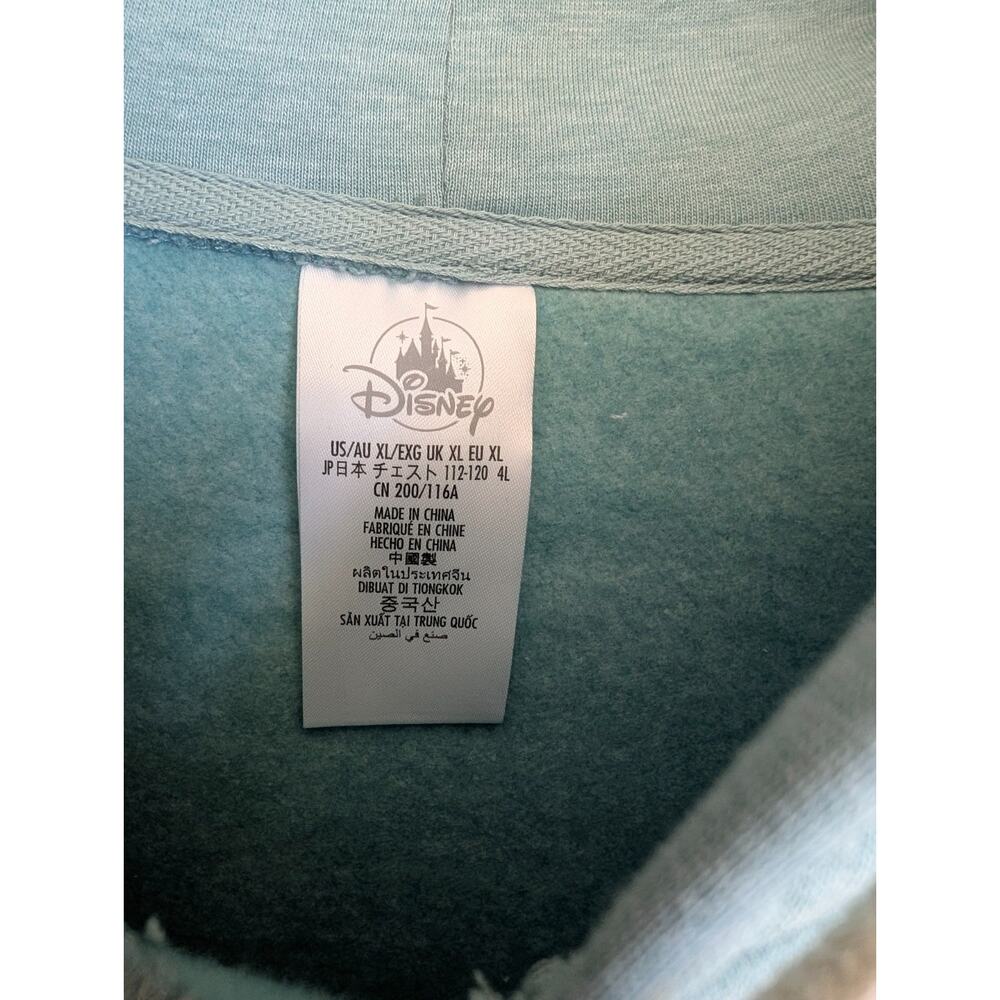 Disney Hoodie Womens XL Light Green Fleece Lined Wish You Were Here Print NWT - Picture 3 of 4